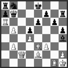 Ka6 laissait aux Blancs une certaine initiative. 25. axb3 Hd7 26. b5 Jxh7 27. Ja6 Kb7 28. Kc2. Chaque coup blanc améliore une pièce, qui commencent à être optimalement placées. 28.... Hb8. 29. Jxg6!
