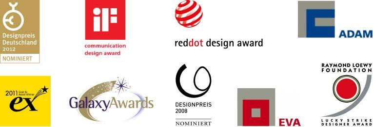 referenzen / preise / Preise, die wir für unsere Arbeiten bekommen haben 2012 Designpreis Deutschland Nominierung 2011 EX Award Gold 2011 if communication Award 2011 Gala Award Nominierung 2011 Award