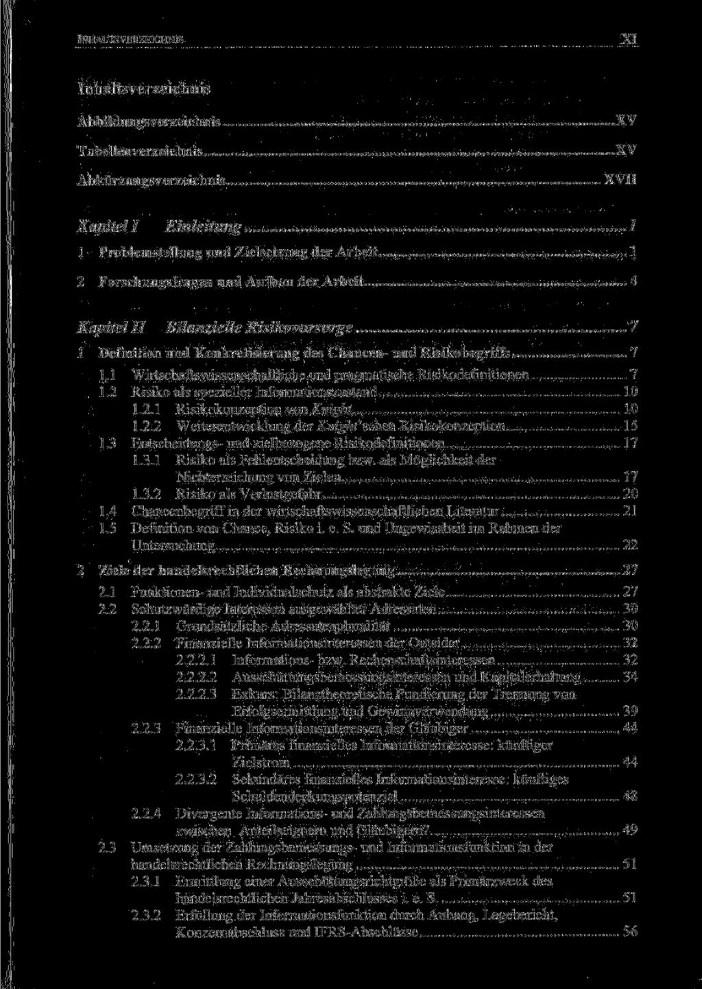 XI Inhaltsverzeichnis Abbildungsverzeichnis.