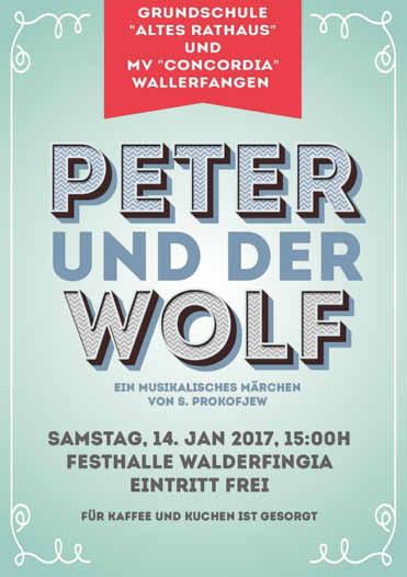 Januar führen wir in Kooperation mit der Grundschule Wallerfangen das musikalische Märchen Peter und der Wolf von Sergei Prokofjew in der Walderfingia in Wallerfangen auf.