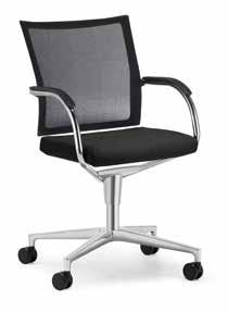 Kunststoffauflage, geteilte Rückenlehne cca56 Conference cantilever chair, bright chrome finish, armrests with black plastic finish, split