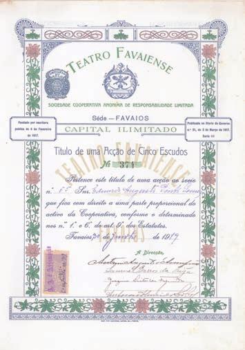 Nr. 1291 Schätzpreis: 300,00 EUR Consorcio Portugues de Pesca e Conserva S.A. Accoes privilegiadas 500$00 Esc., Nr. 4126-4130 Lissabon, 31.12.1920 Gründung im Mai 1920.