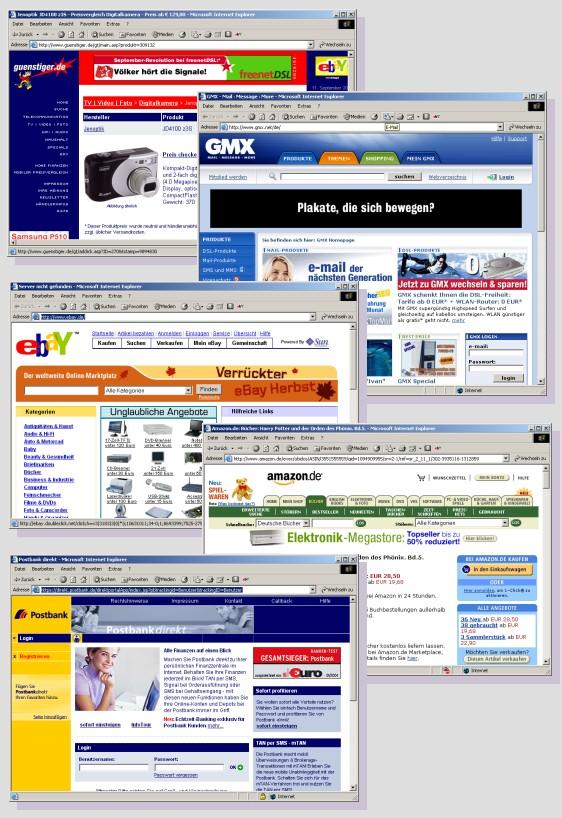 Typische Einsatzgebiete Web-Anwendungen Shops, Amazon Mail-Sites Ebay