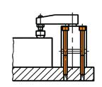 Befestigungsmöglichkeiten: - durch Querloch seitlich nach vorne oder hinten - von oben mit langen Zylinderschrauben ISO 4762 (DIN 912) - von unten in Gewindelöcher Zubehör (nicht im Lieferumfang