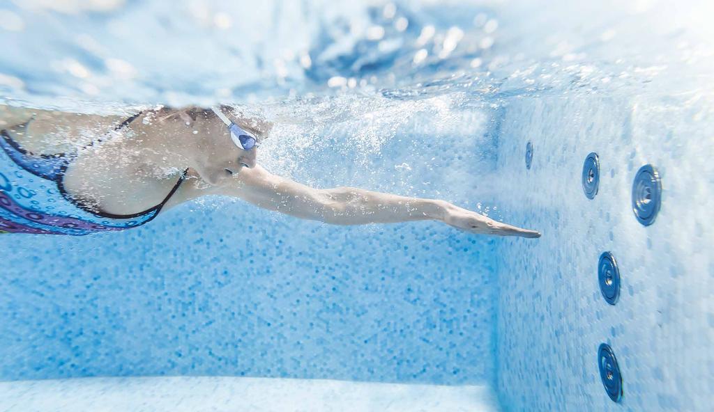 Bei ihr entscheiden Sie per Fingertip zwischen entspannender Wohlfühlmassage und kontinuierlichem Gegenstromschwimmen, denn die Ospa-WellSwim