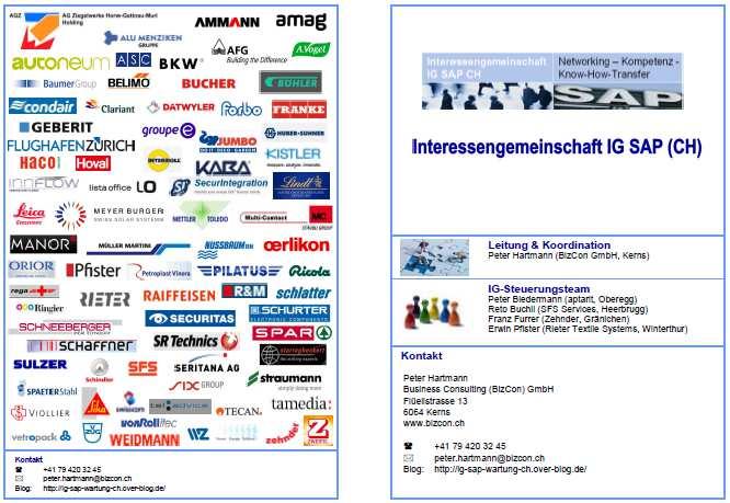 2008 2015 Reminder für erstmalige TeilnehmerInnen Die IG SAP CH am 19.11.15 «8.