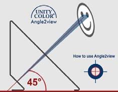 Angle2view Probenständer, Einstellwinkel Angle2view Zur Prüfung des Blickwinkels auf die Proben Kleiner Helfer - große Wirkung Mit der Justiervorrichtung UnityColor Angle2view ist