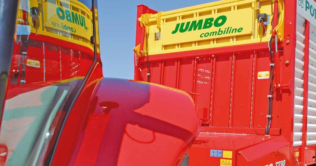 JUMBO combiline Ladewagentechnik 2 Pöttinger optimiert Leistung mit System Silier- und Häckselwagen in Kombination