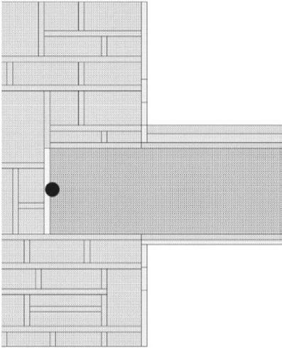 Bild 23 Betrachteter Punkt (schwarz) am Balkenkopf Die Materialeigenschaften wurden wie bei den eindimensionalen Simulationen aus den Kapiteln 2 und 3 übernommen.