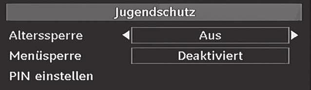 werden bei der automatischen oder manuellen Suche keine verschlüsselten Kanäle berücksichtigt. Wählen Sie mit den Tasten oder die Einstellung Schwerhörige und setzen Sie sie auf Ein oder Aus.