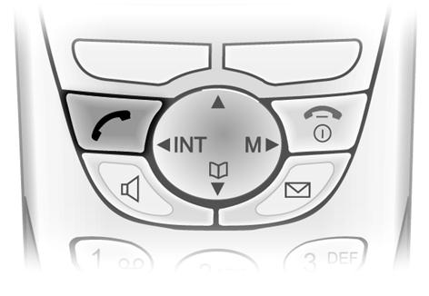 Telefon in Betrieb nehmen Mobilteil bedienen - Menü-Führung Spezielle Tasten Steuer-Taste Die Steuer-Taste ist das zentrale Bedienelement.