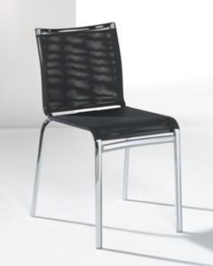 Gestell matt verchromt, Sitzschale schwarz gebeizt erhältlich