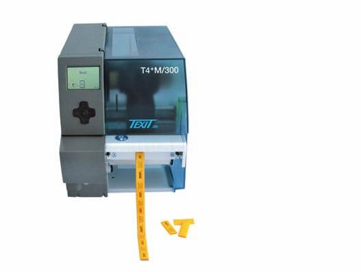 Druck Drucksysteme_Thermotransferdrucker DRU-T4+M/300 Der Mittengeführte Der T4+M-Drucker ermöglicht durch die mittig angeordnete führung das Bedrucken sehr schmaler und dicker ien, insbesondere