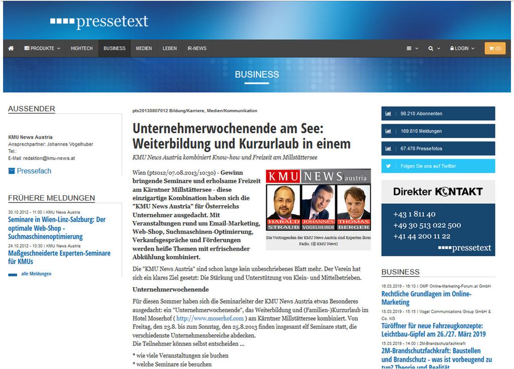 Vermarktung: Pressetext Besondere Relevanz für Suchmaschinen Kostenlose Presseportale