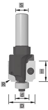 1315 HW- (HM) WPL-Viertelstabfräser unten (2 Stück im Lieferumfang enth.) T.C.T. reversible insert bead router bit (2 pcs.