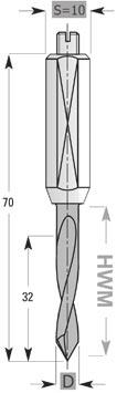Umfangschneidend, Zentrierspitze Implementation: Scope cutting, with TC centre point Schaft 10 x 30 mm/shank 10 x 30 mm D SL GL S R/L Bemerkung /VE 1425 050 01
