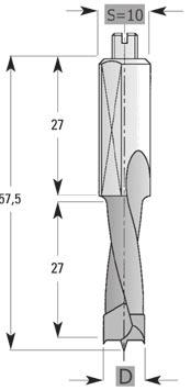 Bohrer/drills 1434 1436 1438 156 HW- (HM) Dübelbohrer hinterfräst +2 Vorschneider + Räumer Rechts- oder Linkslauf, Spannfläche und Einstellschraube, beschichteter Spanauswurf, Rückenführung www.