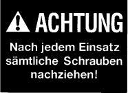 Verletzungen durch austretende Hochdruckflüssigkeit. Beachten Sie den Hinweis in der Betriebsanleitung. Quetschgefahr durch bewegliche Teile.