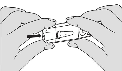 Bild 1 Bild 2 4 Nadel-Lanzette entnehmen und entsorgen Lösen Sie mit dem Auslöseknopf nochmals aus, damit der Schaft greifbar ist.