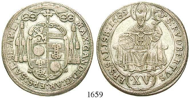 ss+/ss 200,- 1665 Groschen (3 Kreuzer) 1691. Probszt 1860.