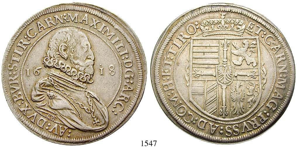 500,- HABSBURGISCHE ERBLANDE - ÖSTERREICH 1547 Erzherzog Maximilian,