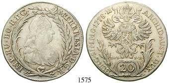 1575 Maria Theresia, 1740-1780 20 Kreuzer 1778, Prag EvS-IK.