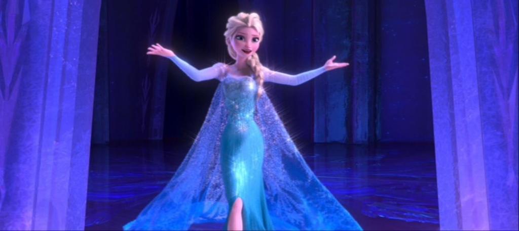 17 Abbildung 9: Elsa als selbstbewusste Eiskönigin ohne Ängste auf dem Nordberg (Screenshot 00:32:47) Elsa erschafft einen Palast aus Eis, in welchem sie später Anna empfängt die sie überreden will