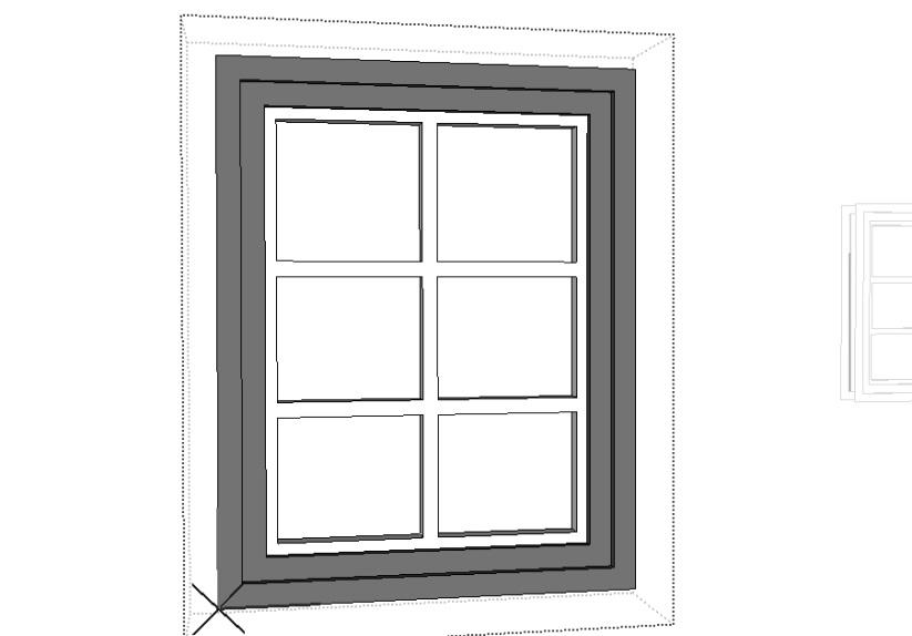 Basis-Workshop: Schritt 15 Fenster-Komponente vervollständigen 293 Die Fensterfläche ist in der Höhe in 3 Teile und in der Breite in 2 Teile eingeteilt, sodass 6 Felder entstehen (siehe nächste