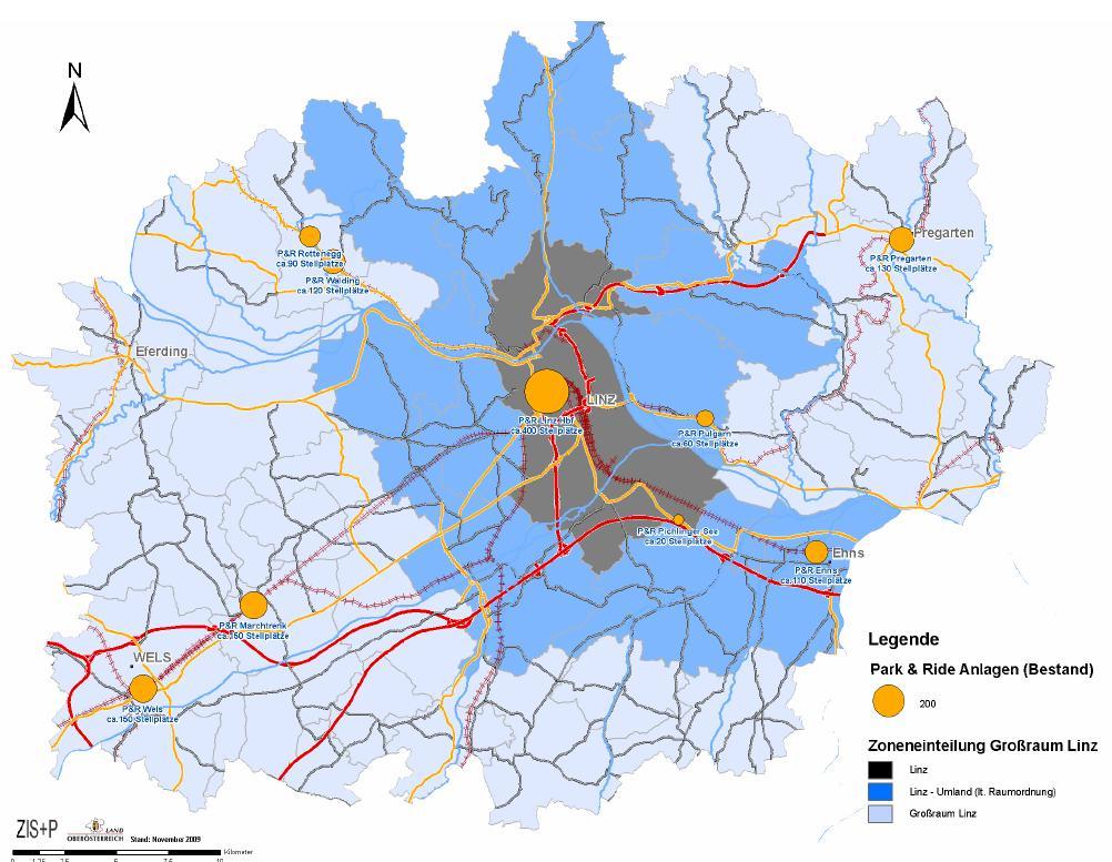 Abbildung 1: Park-and-Ride-Anlagen mit mehr als 100 Stellplätzen im Großraum Linz (Quelle: 2011 ÖBB, Land OÖ) Stakeholder bei Park-and-Ride-Projekten Park-and-Ride-Konzepte sind nicht immer