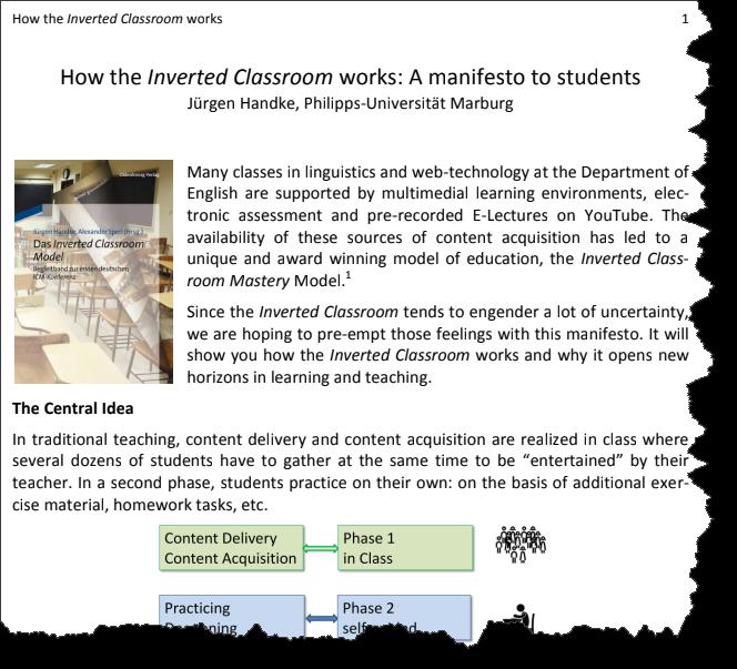 Maßnahmen Inverted Classroom Manifesto