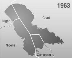 11. Auf den folgenden Abbildungen ist der Tschad-See in verschiedenen Jahren zu sehen.