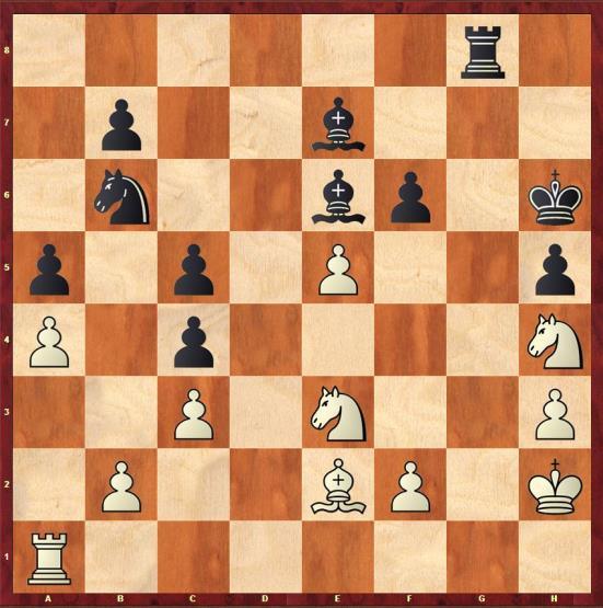 Um dieser Drohung zu begegnen zog Weiß nun 29.Kg3. Stattdessen hätte er unbedingt mit seinem Läufer den schwarzen Springer auf c4 wegschlagen sollen. Denn nach z.b. 29.Lxc4 Dh4 30.Te3 dxc4 31.