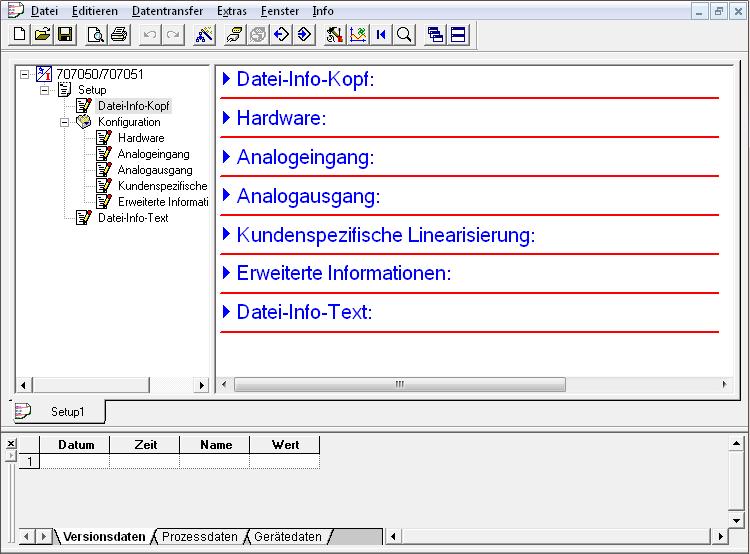 Seite 7/12 SetupProgramm Mit dem SetupProgramm wird der Messumformer am PC konfiguriert. Die Verbindung zwischen Messumformer und PC wird über ein USBKabel hergestellt.