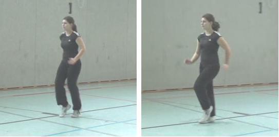 1 LS1/Übung 1: Fußballeneinsatz Ü Mach kleine flache Schritte mit leichtem Kniehub und laufe so auf den