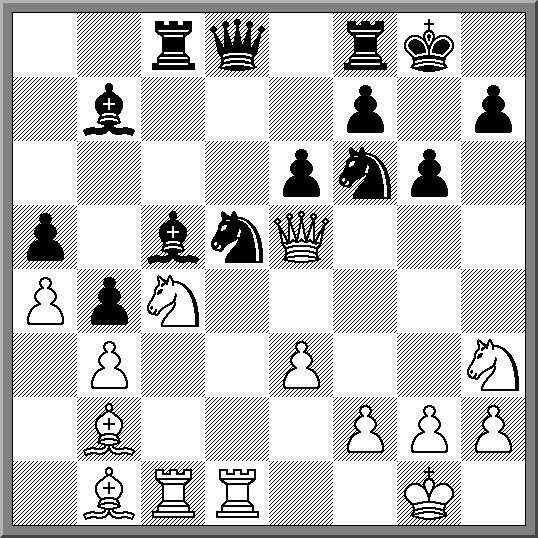 G. Strenzke (Weiß) hatte in der abgebildeten Stellung 22.Dc7 gezogen.
