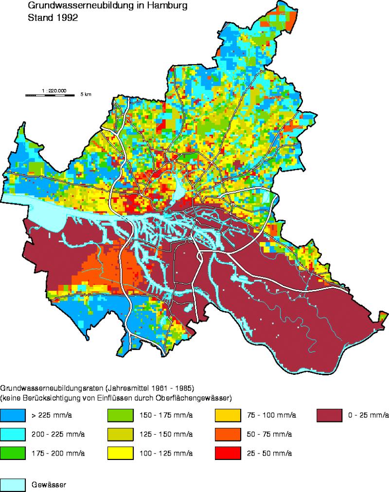 Verteilung der Grundwasserneubildung