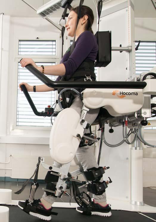 EFFEKTIVES GANGTRAINING Die robotergestützte Therapie ermöglicht ein effektives und intensives Training und gewährleistet so eine optimale Ausnutzung der Neuroplastizität und des Genesungspotenzials.