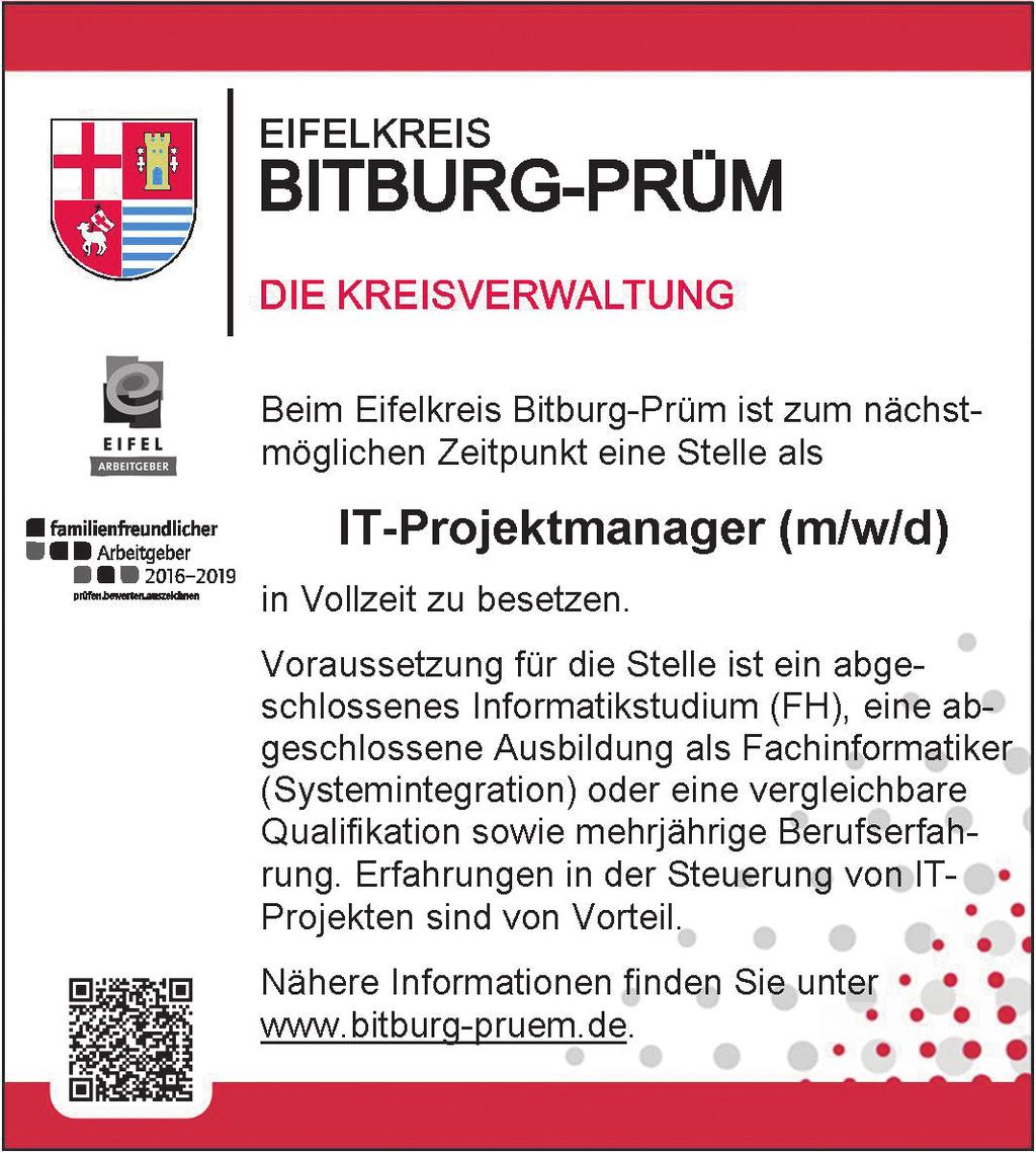 KreisNachrichten Bitburg-Prüm Ausgabe 13/2019 Seite 3 Mit der Anerkennung als Schwerpunktgemeinde sei eine Art Selbstverpflichtung verbunden, sich der Dorferneuerung im besonderen Maße anzunehmen, so