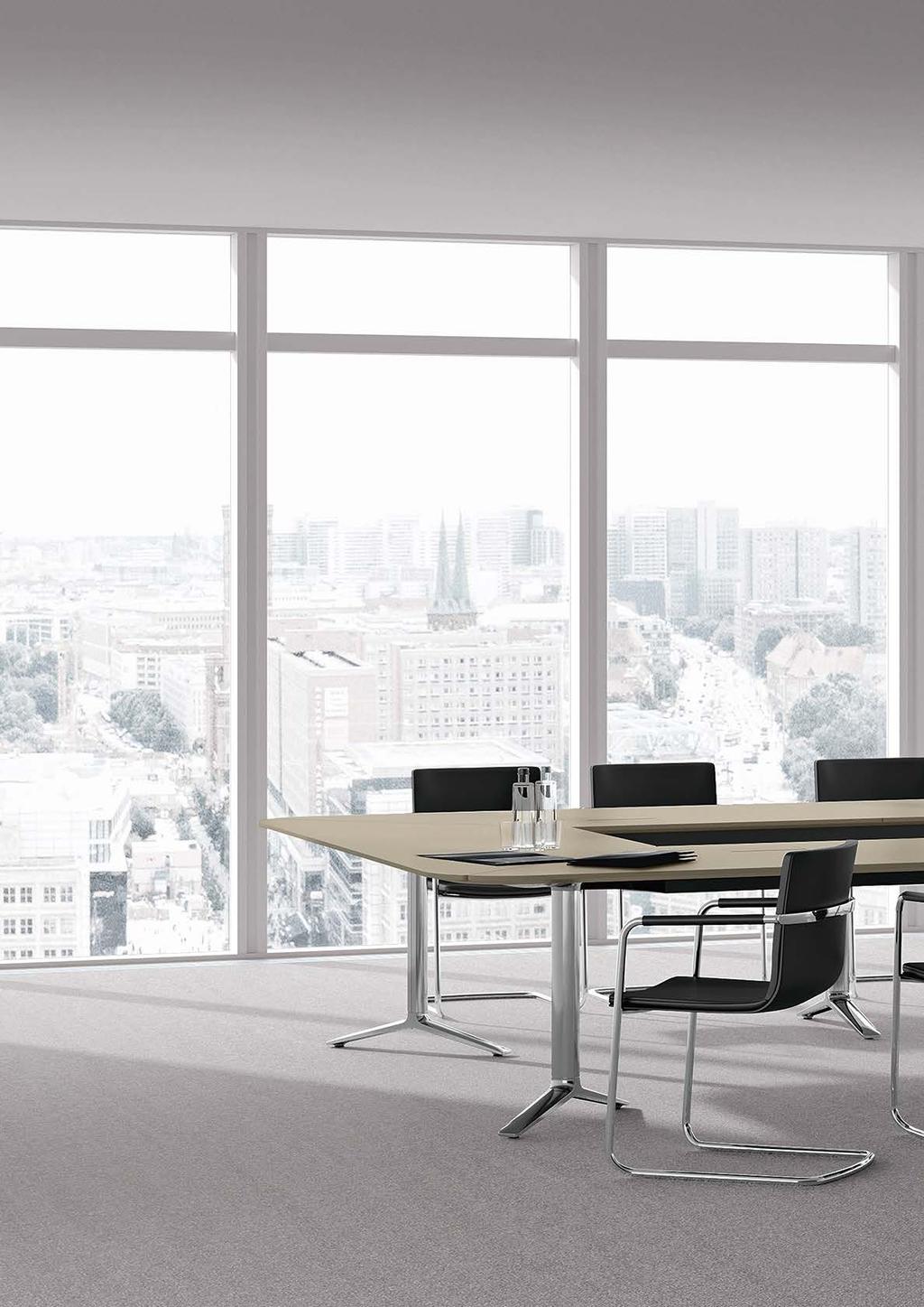 (Design: Jehs + Laub) öffnet neue Perspektiven. Ein intelligentes Tischsystem für flexible sowie für feststehende Konferenzanlagen, für Tagungen, Besprechungen und Seminare.