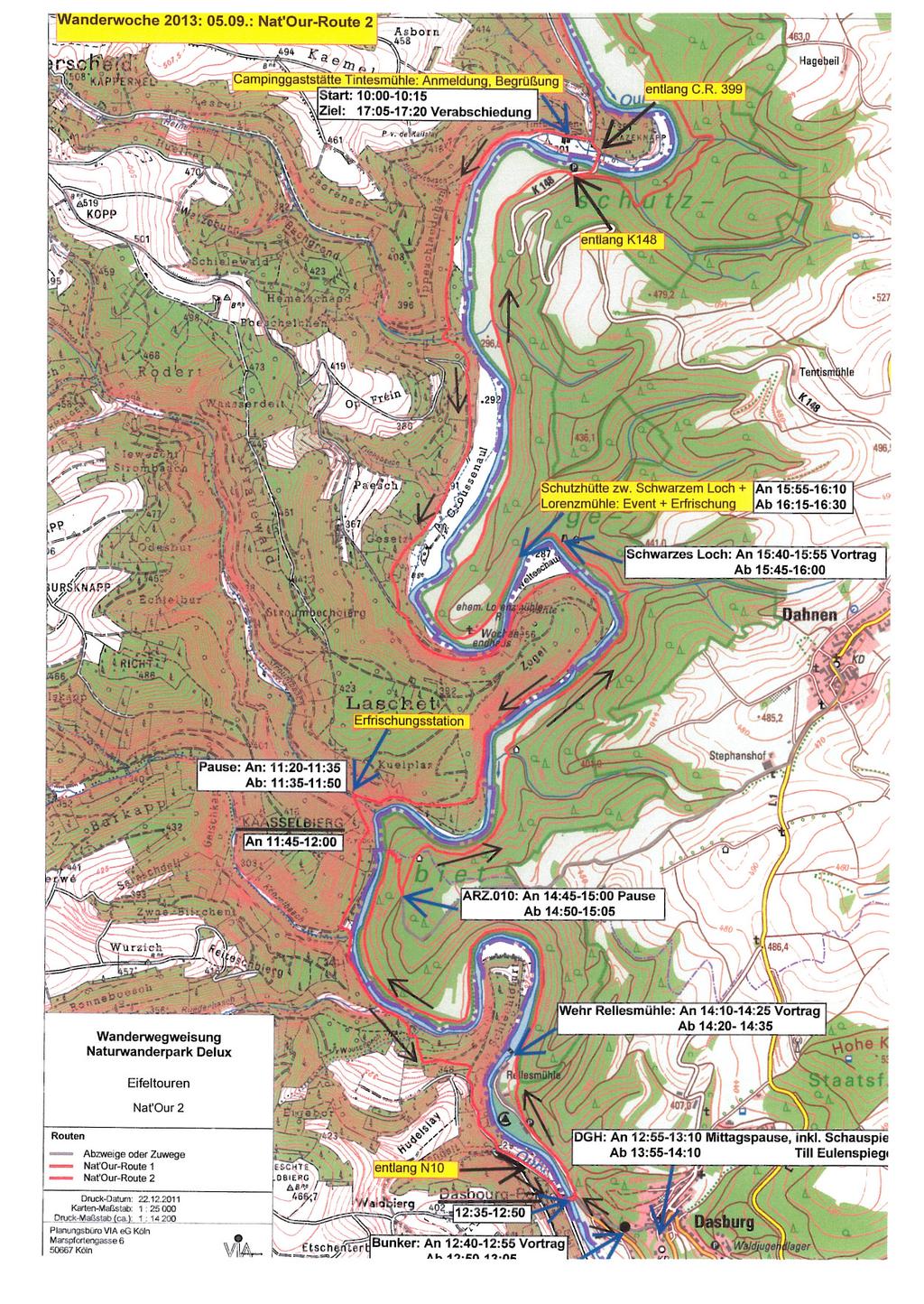 Dreiländerwanderung: Nat Our Route 1 (ca. 12 km) Flussperlmuscheln, Kalbornermühle, Rast an der Tintesmühle, anschließend Rückkehr zum Europadenkmal (ca. 12 km), Start um 10.