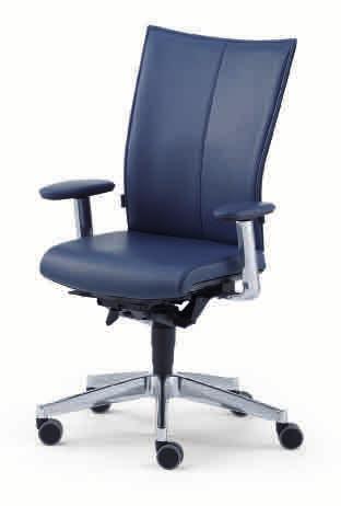 Klöber Orbit orb99 Drehsessel mit Kopfstütze. Alu-Armbügel mit Lederauflage. Klöber Orbit orb99 swivel chair with headrest.