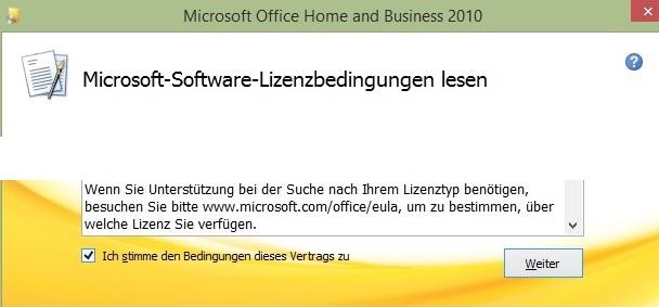 3.) Stimmen Sie den Lizenzbedingungen zu: 4.