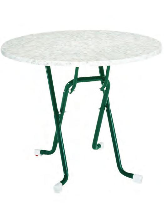 STEHBIERTISCH MÜNCHEN Topalitplatte marmor bianco rund, Durchmesser 80 cm, 90 cm Stehhöhe 110 cm Tischplatte abklappbar Gestellfarben: weiß grün blau bordeaux