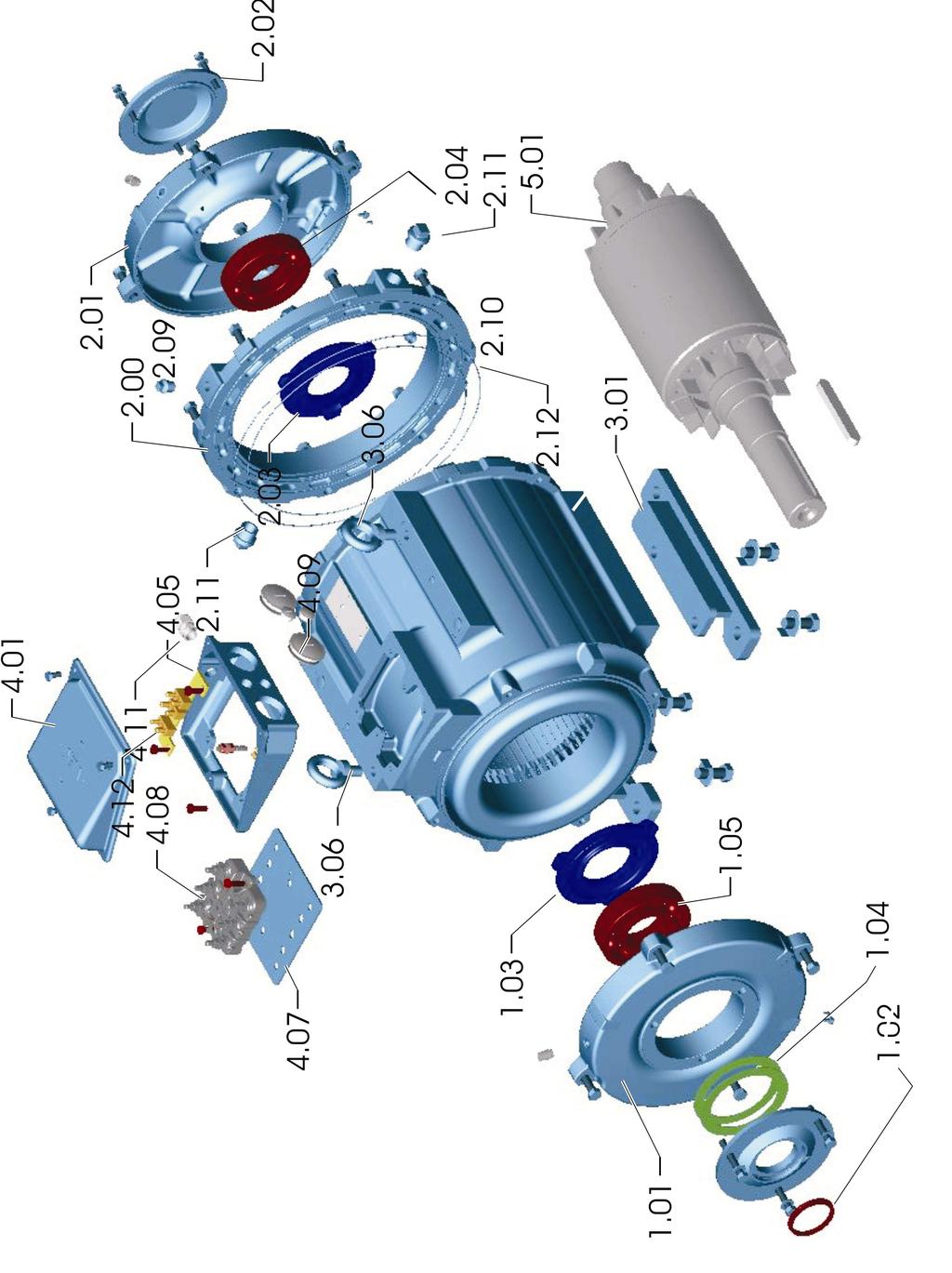 Wassergekühlter Drehstrom-Asynchronmotor / Grundausführung K2.