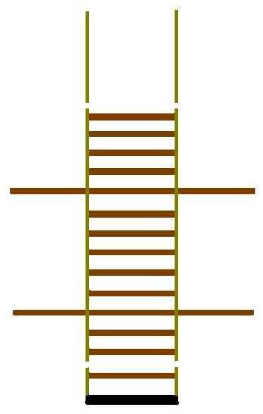 Die Länge der Leiter beträgt ab der ersten Stufe einschließlich der vor dem Unfall abgetrennten untersten beiden Stufen 4,20 m und ohne die untersten beiden Stufen 3,60 m.