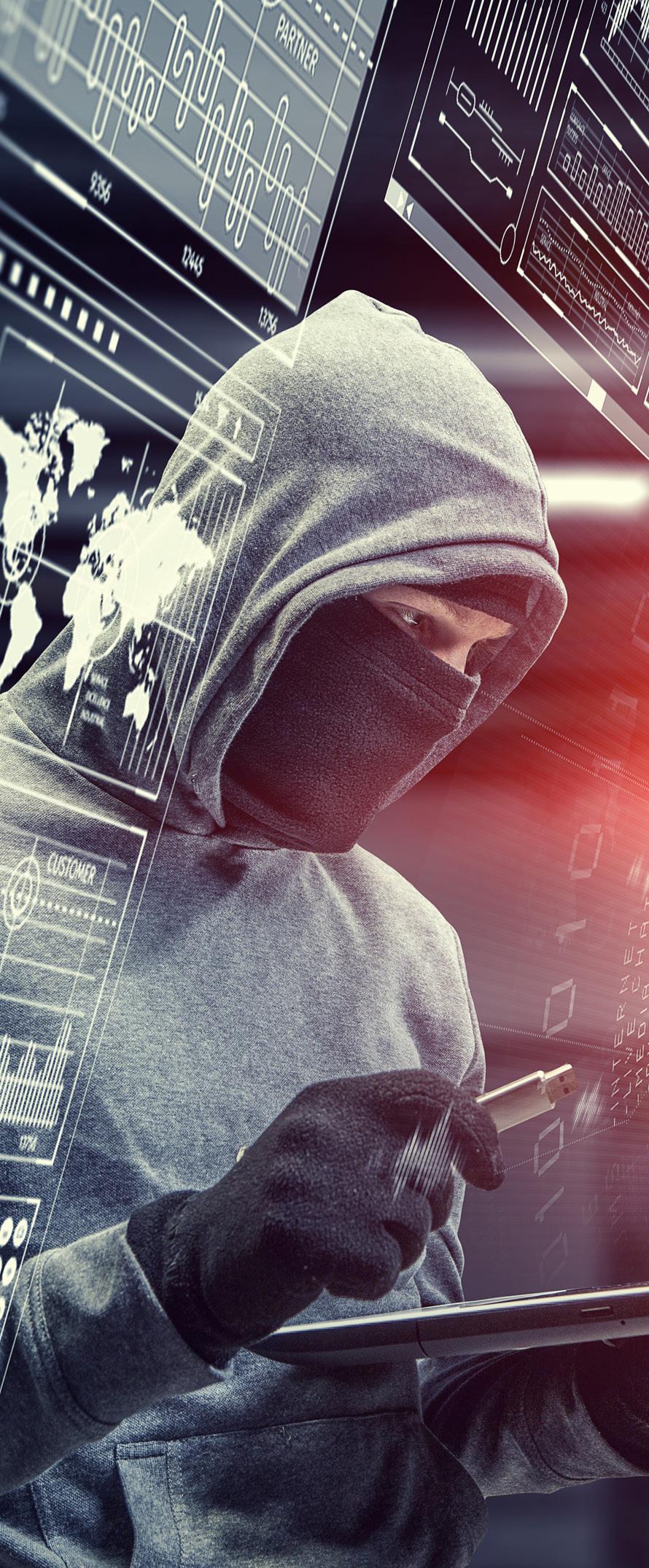 Schützen Sie sich und Ihre Kunden Die Zahl professioneller Hackerangriffe auf Unternehmen steigt rapide an.