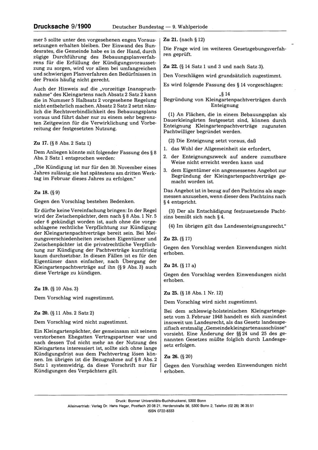 Drucksache 9/1900 Deutscher Bundestag 9. Wahlperiode mer 5 sollte unter den vorgesehenen engen Voraussetzungen erhalten bleiben.