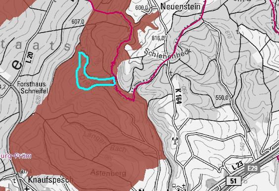 -2- Lage des Betreuungsgebiets / NSG Heilknipp (blau) an der nördlichen Grenze