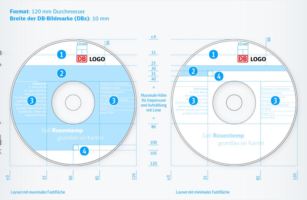 CD-ROM: Label Das Layout des Labels besteht aus horizontalen Streifen und wird analog zur Titelseite des Einlegers gestaltet.