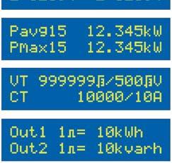 und Blindenergiewerte Mittelwerte der Ströme L1, L2, L3